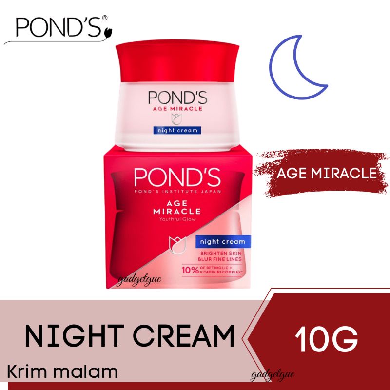 ponds age miracle night cream pons age miracle ponds night cream 10g cream malam krim malam pelembab