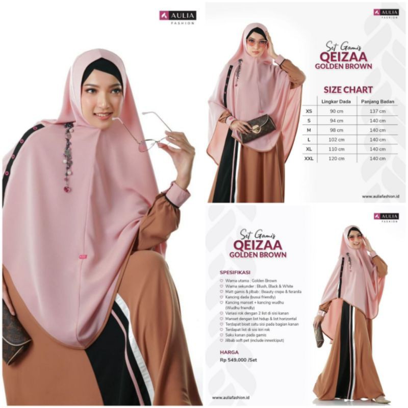 SET GAMIS QEIZAA GOLDEN BROWN
