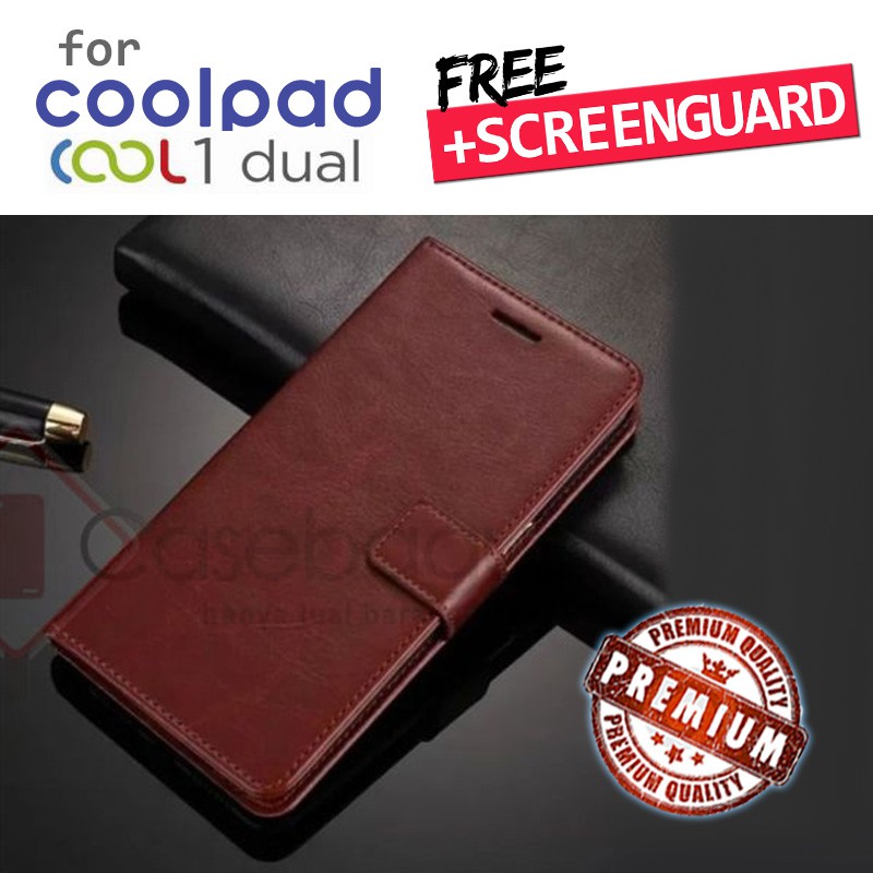 Coolpad Cool Dual R116 - Elegant Retro Leather Flip Case Cover