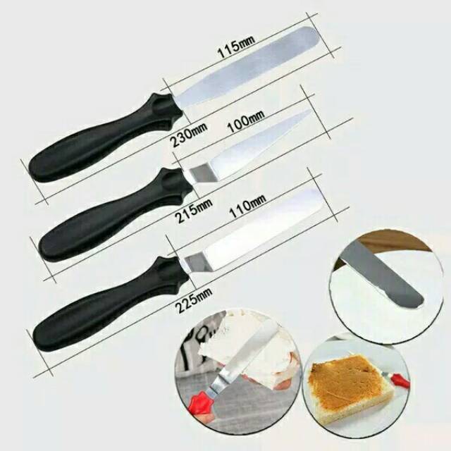 Spatula Set Pisau Hias Kue 3 in 1