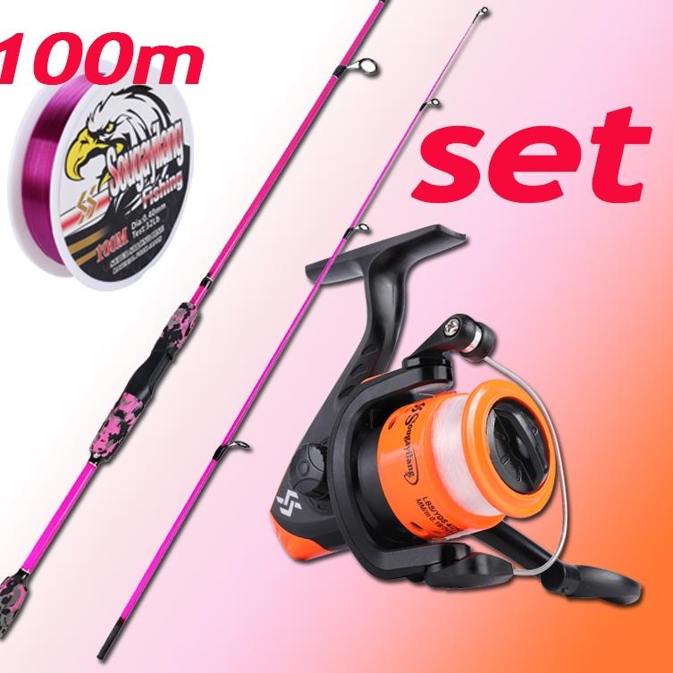 Dijamin Miring harga.. YUDO Joran Pancing Set 1.55M 1.8M 2.1M Fishing Rod And 3000 Series Spinning  