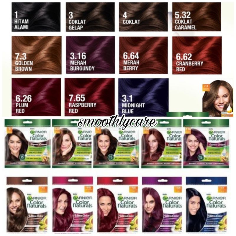 Garnier Hair Color All Varian Colour Kemasan Sachet Pewarna Rambut / Cat Rambut