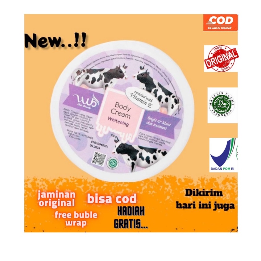 WUB body cream NEW with VIT E 100gr ORIGINAL / bleaching badan / body bleaching / body bleaching whi