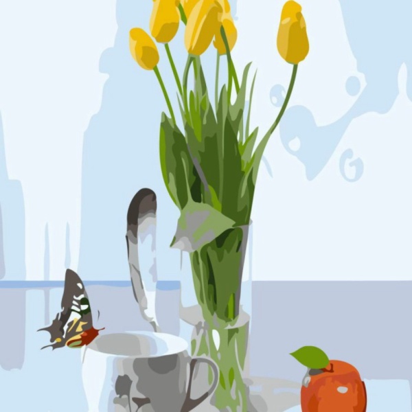 

PAINT BY NUMBER 50x40 MELUKIS SENDIRI NUMBERS- BUNGA APEL 9312