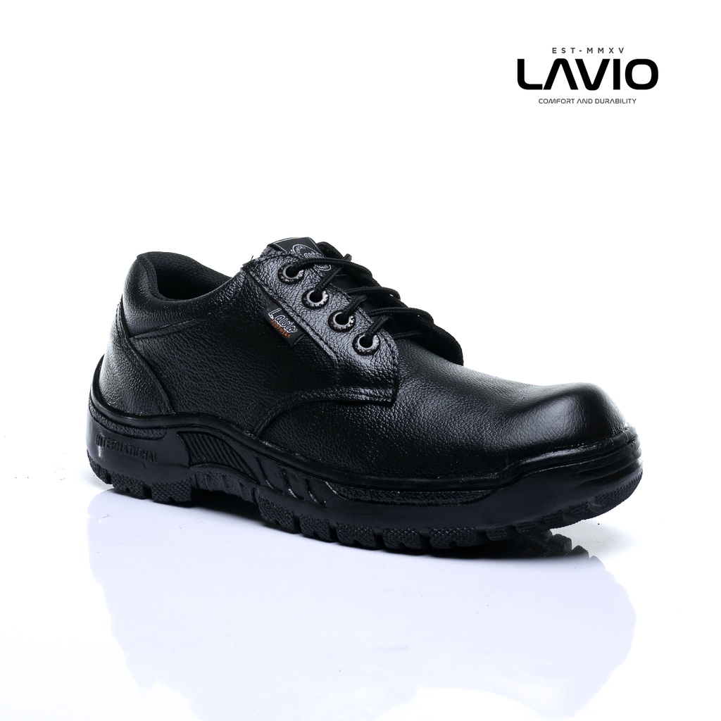 Sepatu Safety Boots Pria Ujung Besi Kulit Asli Proyek Lavio Mars