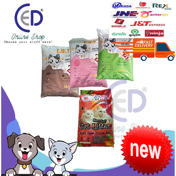 Pasir kucing gumpal wangi cub n kit Markotops dan TOTO 20kg ( via gosend dan grab )