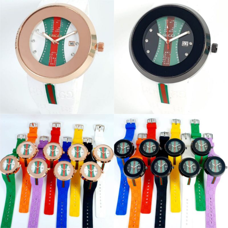 Jam Tangan Analog Pria Gucci G1057 Grade Ultimate Premium Carbon Rubber