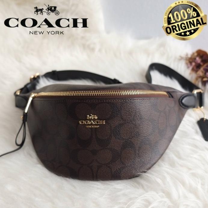 Bag Canvas - Tas Coach Signature Belt Waist Canvas F48740 Original 100%