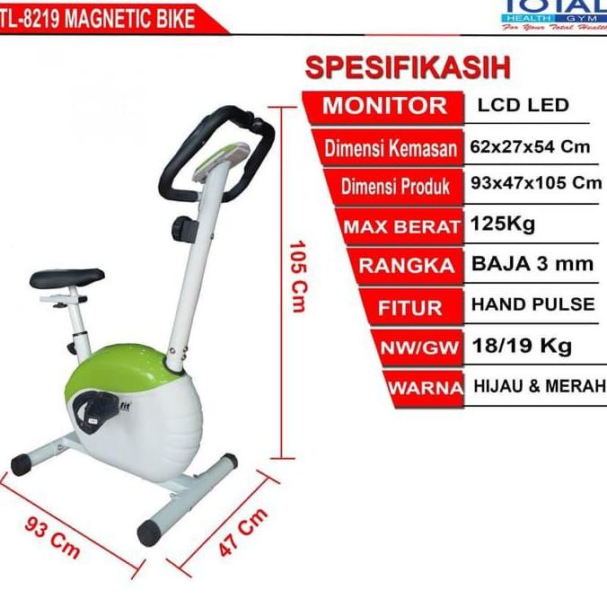 Alat Fitness Sepeda Statis Tl8219 Total Fitness