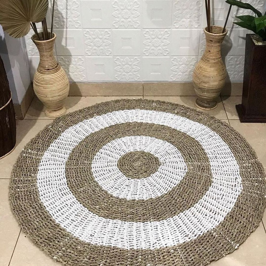 Karpet Bulat Anyaman / Placemats Anyaman / Karpet Eceng Gondok