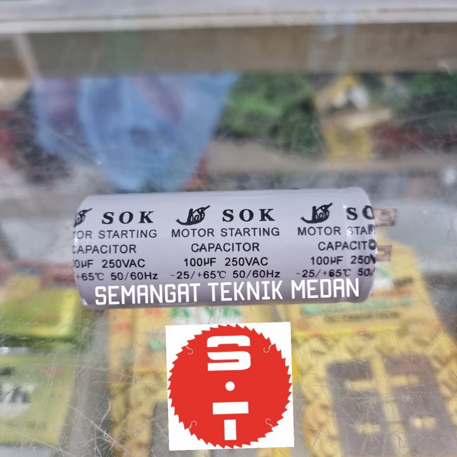 KAPASITOR CAPASITOR MOTOR STARTING DINAMO 100UF 100 UF 250VAC 250 VAC