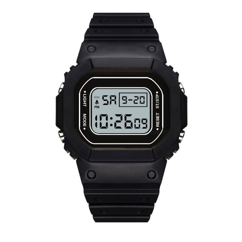jam tangan digital kotak tali rubber cewek cowok