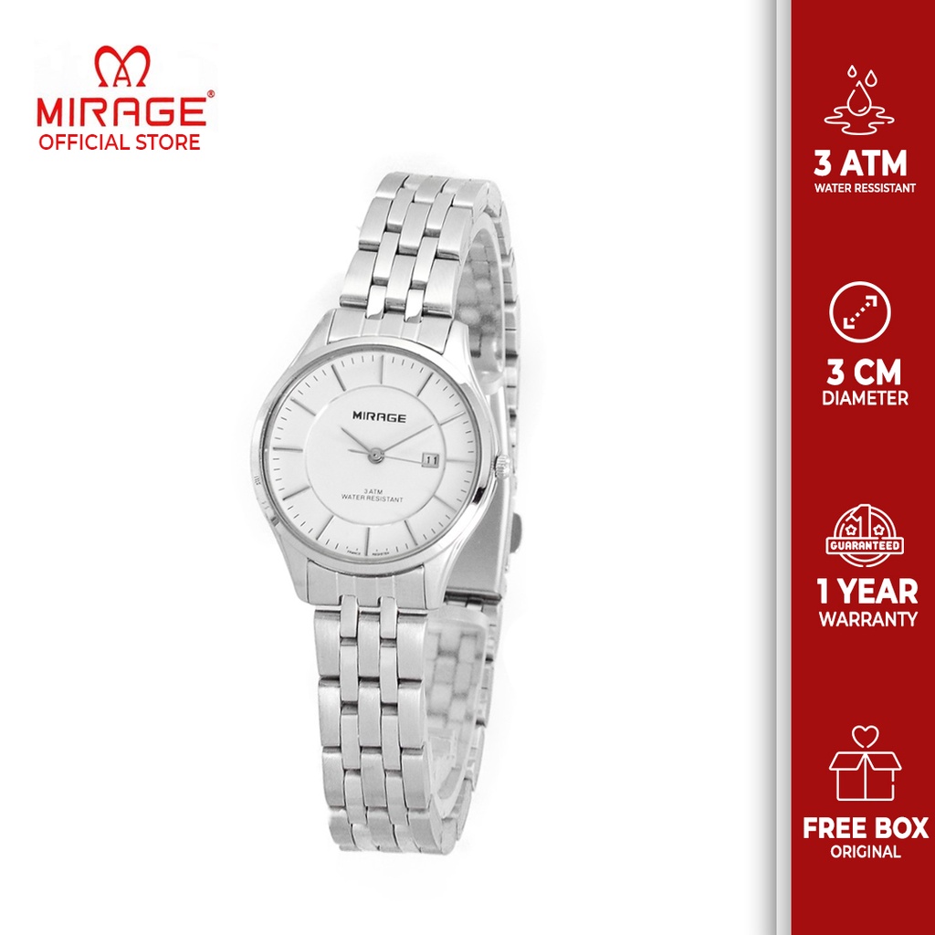 Mirage Jam Tangan Mirage TERBARU MIRAGE JAM TANGAN ORIGINAL WANITA SILVER 8544L