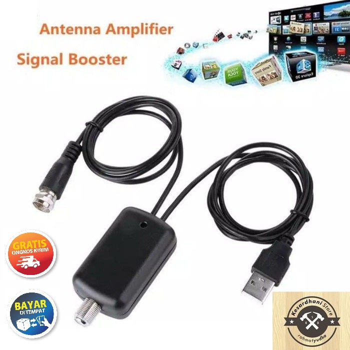 Booster Penguat Sinyal Antena TV Digital Analog HDTV Antenna Amplifier Signal Boster Antene Televisi