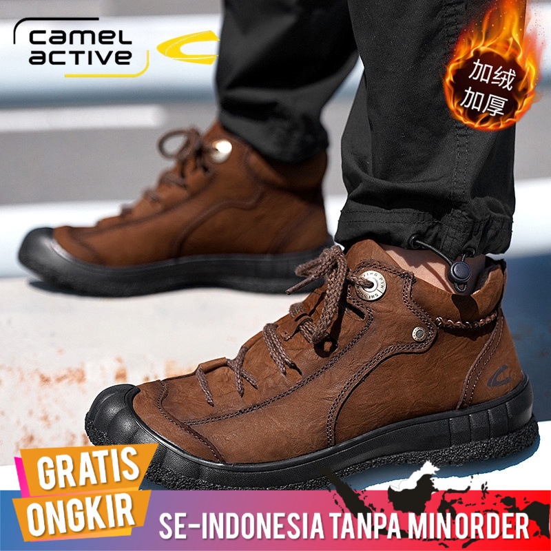 Sepatu Pria Import Boots Casual Camel Active Original Sepatu Pria Musim Dingin Hangat Bulu Berjajar 