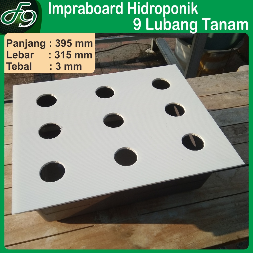 Impraboard Hidroponik 9 lubang Netpot 5cm