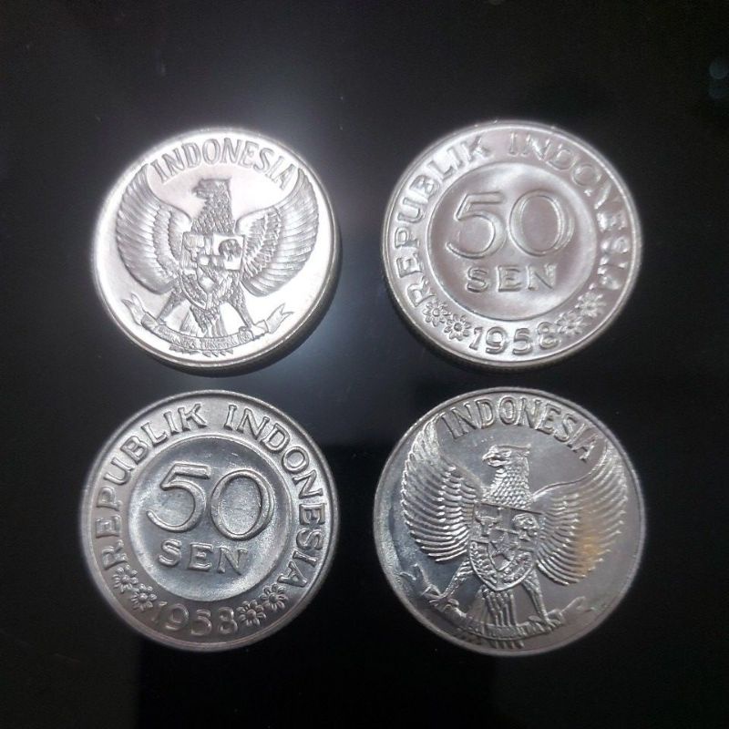 Uang Koin Kuno Republik Indonesia Nominal 50 Sen tahun 1958-1959