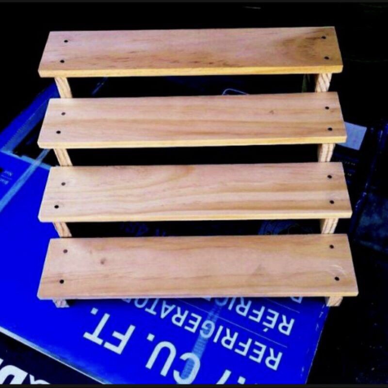 rak kayu 4 susun / rak tanaman hias / standing planter modern minimalis / rak pot bunga