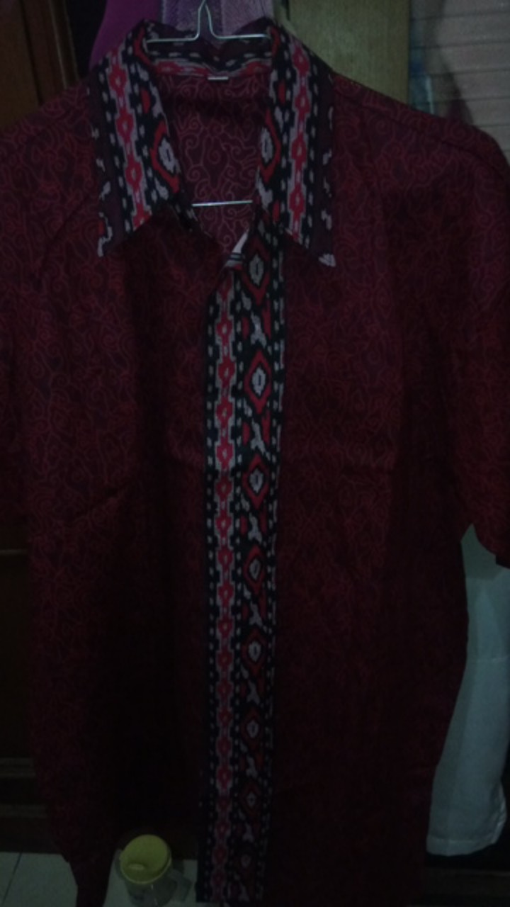 Batik Couple Keluarga Maura Couple Sania Ruffle Ori Ndoro Jowi Dnt Termurah Motif Mega Mendung Merah