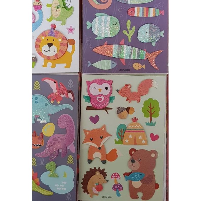 Sticker anak lucu 3D animal isi 4 pax sticker 3D Sticker anak lucu 3D animal isi 4 pax sticker 3D