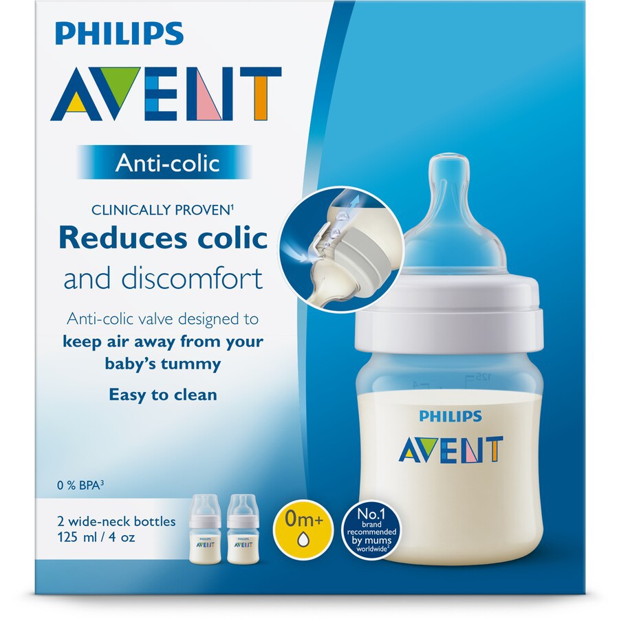 Botol Susu Bayi Philips Avent Classic+ Twin 125ml isi 2 wide-neck bottles klasik