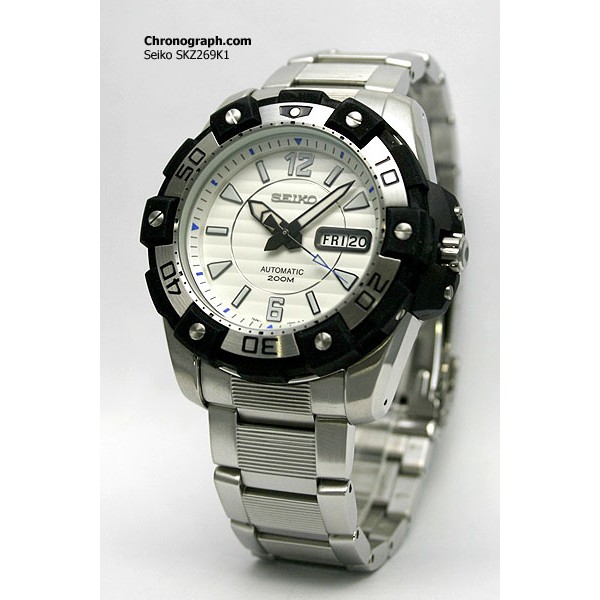 Seiko Automatic SKZ269K1 Diver 200M White Dial Jam Tangan Pria Original SKZ269 WR 200M