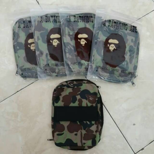 HANDBAG BAPE CAMO GREEN TAS BATHING APE TAS TANGAN BAPE FASHION MURAH FASHION IMPOR TAS IMPOR