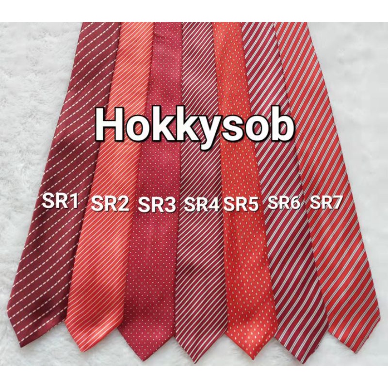 Dasi merah panjang motif garis nuansa merah cerah maron motif merah putih 3inch 8cm import wedding wisuda seragam kantor