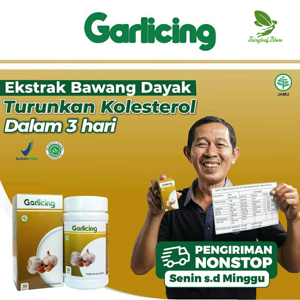 GARLICING Herbal Ekstrak Bawang Putih Dayak Menurunkan Kolesterol / Lemak Darah / Tekanan Darah