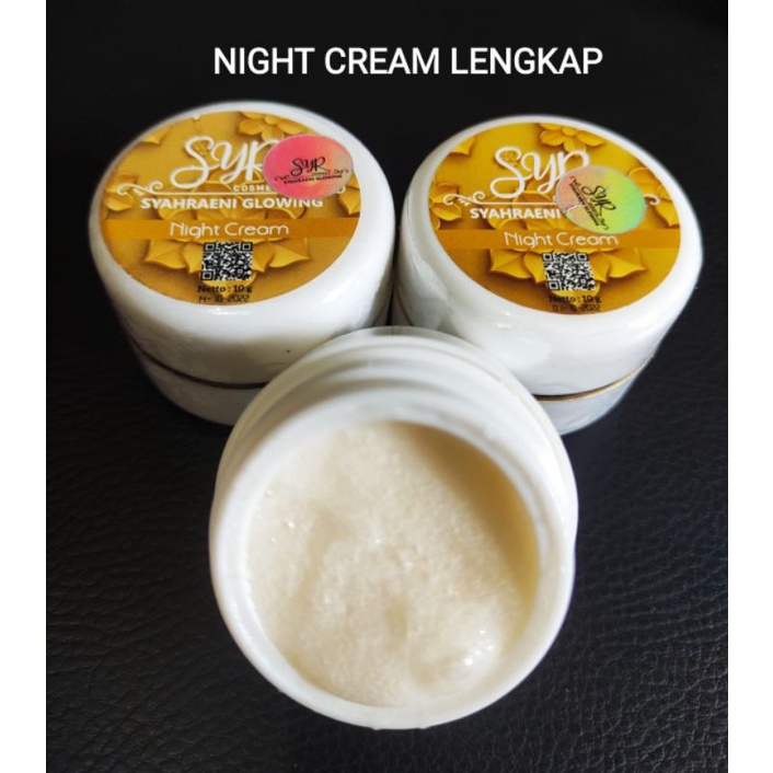 Bisa cod bpom skincare eceran night cream syahreni glowing paket lengkap night cream syr glowing nig