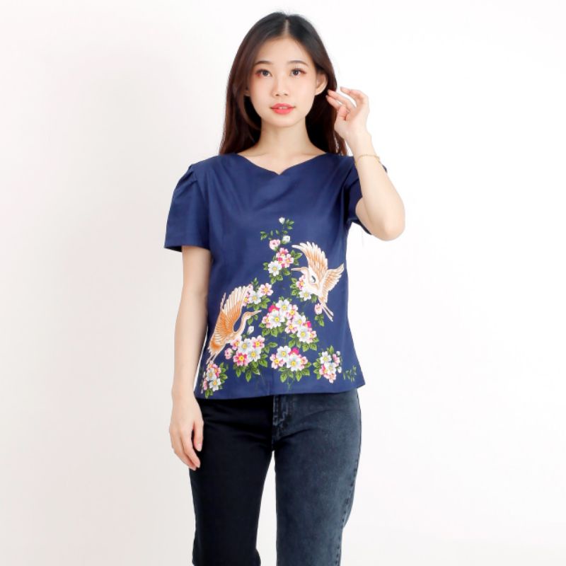 Batik wanita - Atasan blouse batik wanita fashion 632-3