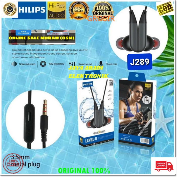 J290 ORIGINAL PHILIPS MAGNET 4D HEADSET HANDPHONE KABEL JACK 3.5MM HANDSFRE STEREO DOBEL BASS SUPER EARPOD HEADSET HANDSFREE HEADPHONE EARPHONE MUSIC VOKAL AUDIO SOUND EARPOD IN EAR KARET KARAOKE MEGA BAS HIFI MAGNETIC kabel earphone musik telpon megabass