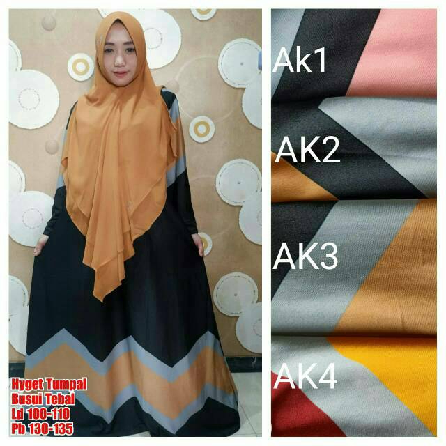 gamis Syari murah Gamis motif jumbo super tebal