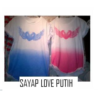 Kaos Couple Sayap Love putih harga Rp. 39.000 sepasang