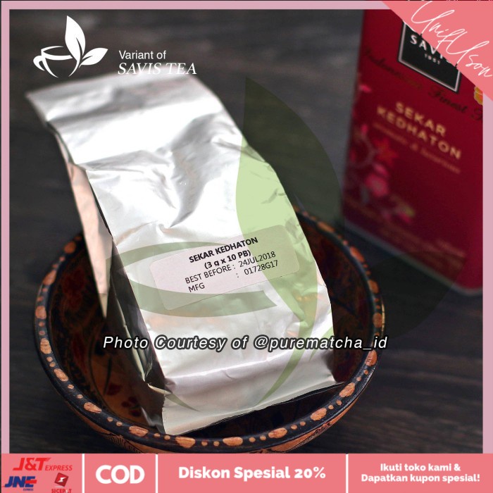 

⭐COD⭐ Savis Tea - Premium Sekar Kedhaton Tea KALENG 10tb Teh Cafe Indonesia