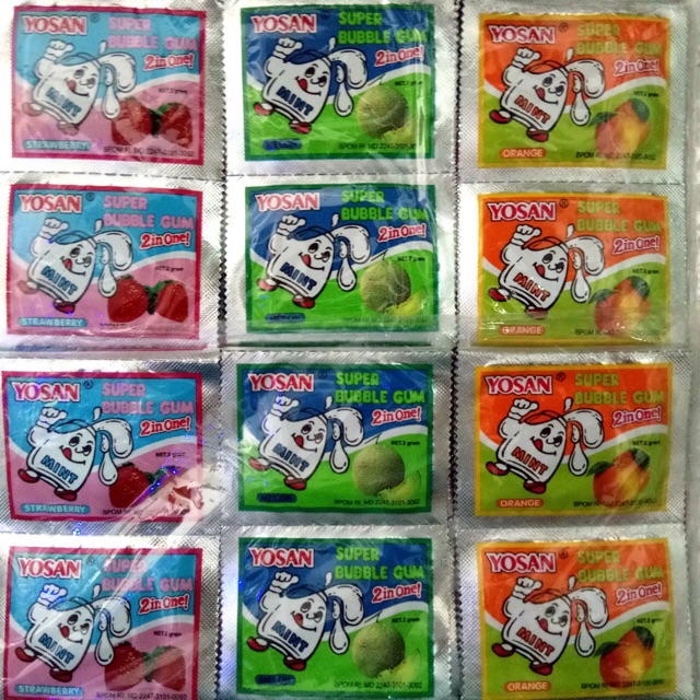 

Lotte x Yosan Super Bubble Gum 2in1 Renteng Permen Karet Jadul