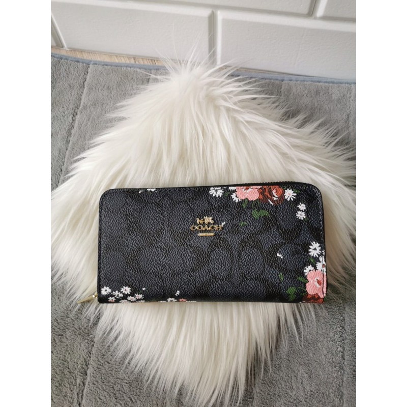Coach zipper wallet flower free box / dompet retseleting coach flower / dompet murah / zipper wallet