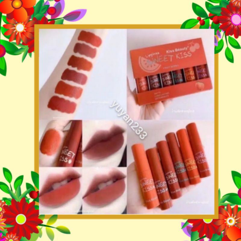 [PROMO 1PACK ISI 6PCS] LIP GLOSS KISS BEAUTY SWEET KISS FRUIT SERIES 70221