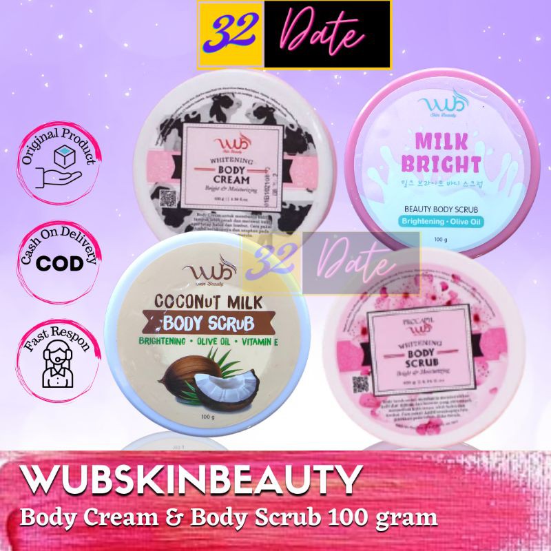 WUB Body Cream dan Body Scrub Kemasan Ekonomis 100 gram
