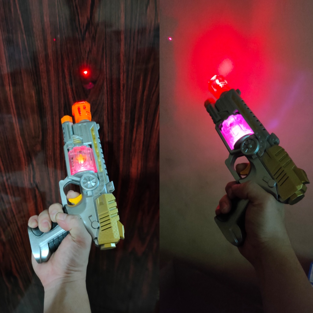 Mainan Anak Pistol Laser Tembak (Suara Getar Lampu)