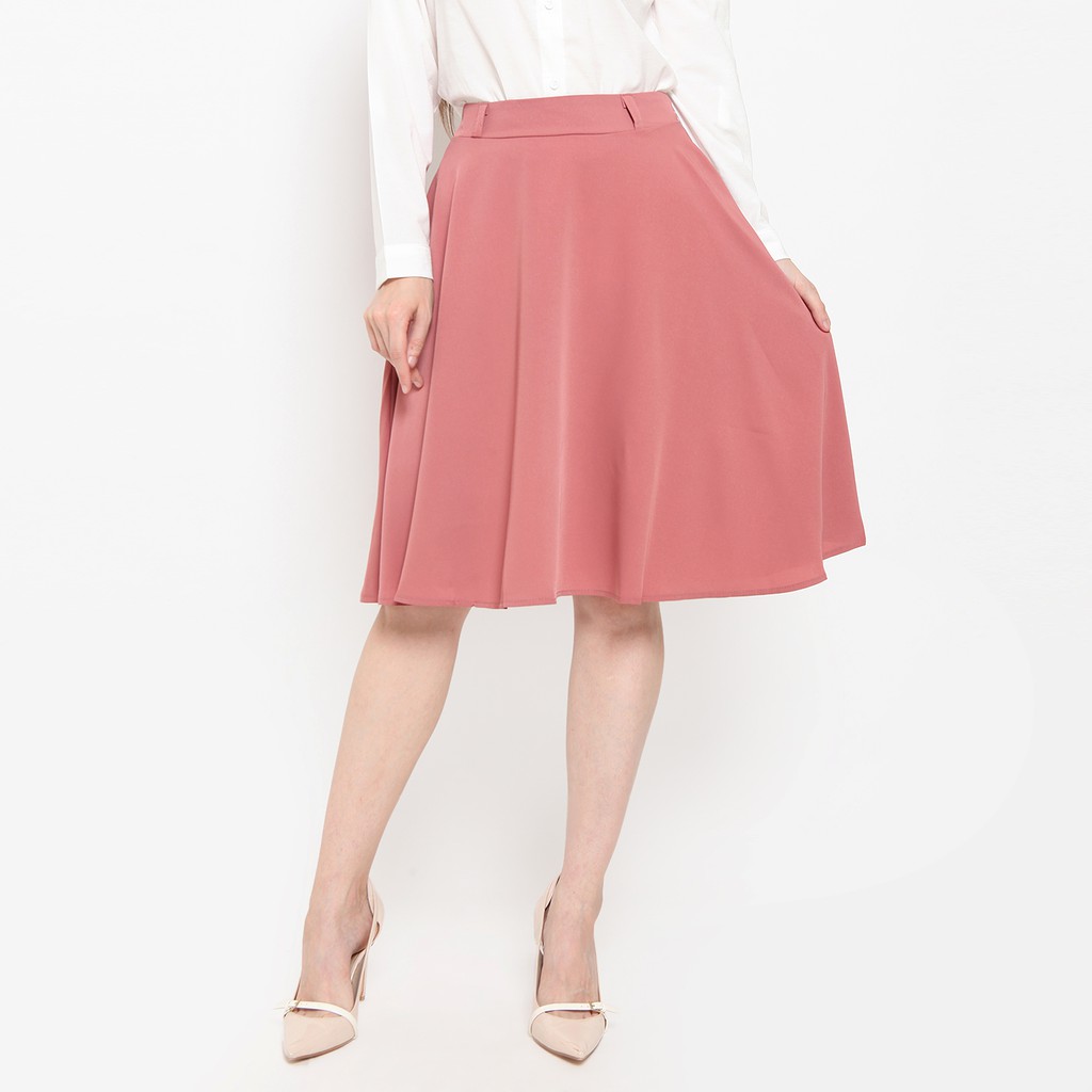 MIDI SKIRT WANITA KUALITAS PREMIUM ROK CASUAL SELUTUT FREE GESPER