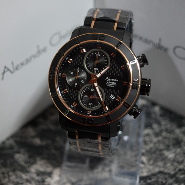 JAM TANGAN PRIA ALEXANDRE CHRISTIE AC6292 KERAMIK LIMITED EDITION DOP COLOUR ORIGINAL GARANSI RESMI
