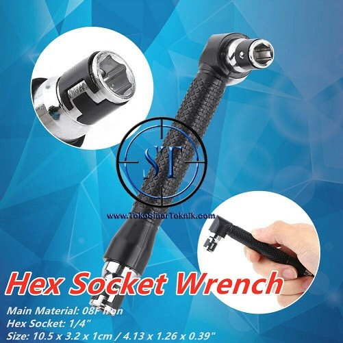 Kunci Pas Siku Sudut L Dual Head Socket Wrench Screwdriver L-Shaped Obeng Serbaguna Kombinasi Portabel