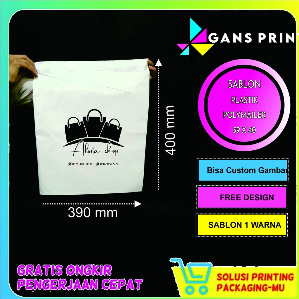 

Sablon Plastik Polymailer Untuk OLSHOP- DESAIN BISA CUSTOM