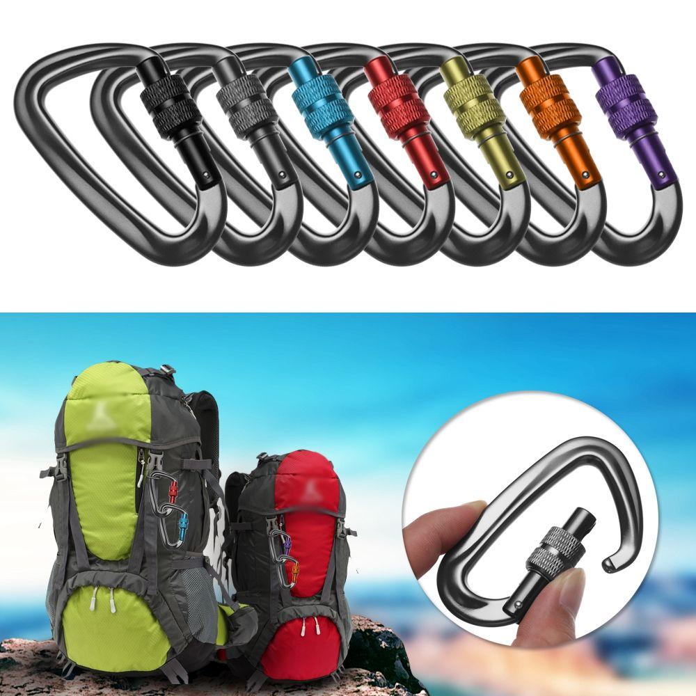 WONDER Carabiner Pendaki 6warna Bentuk D Alat Outdoor Quickdraws Lock