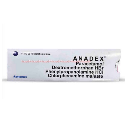 Anadex Paracetamol Dextromethorphan  10kaplet Obat Penurun Demam Anadek Ana Dex