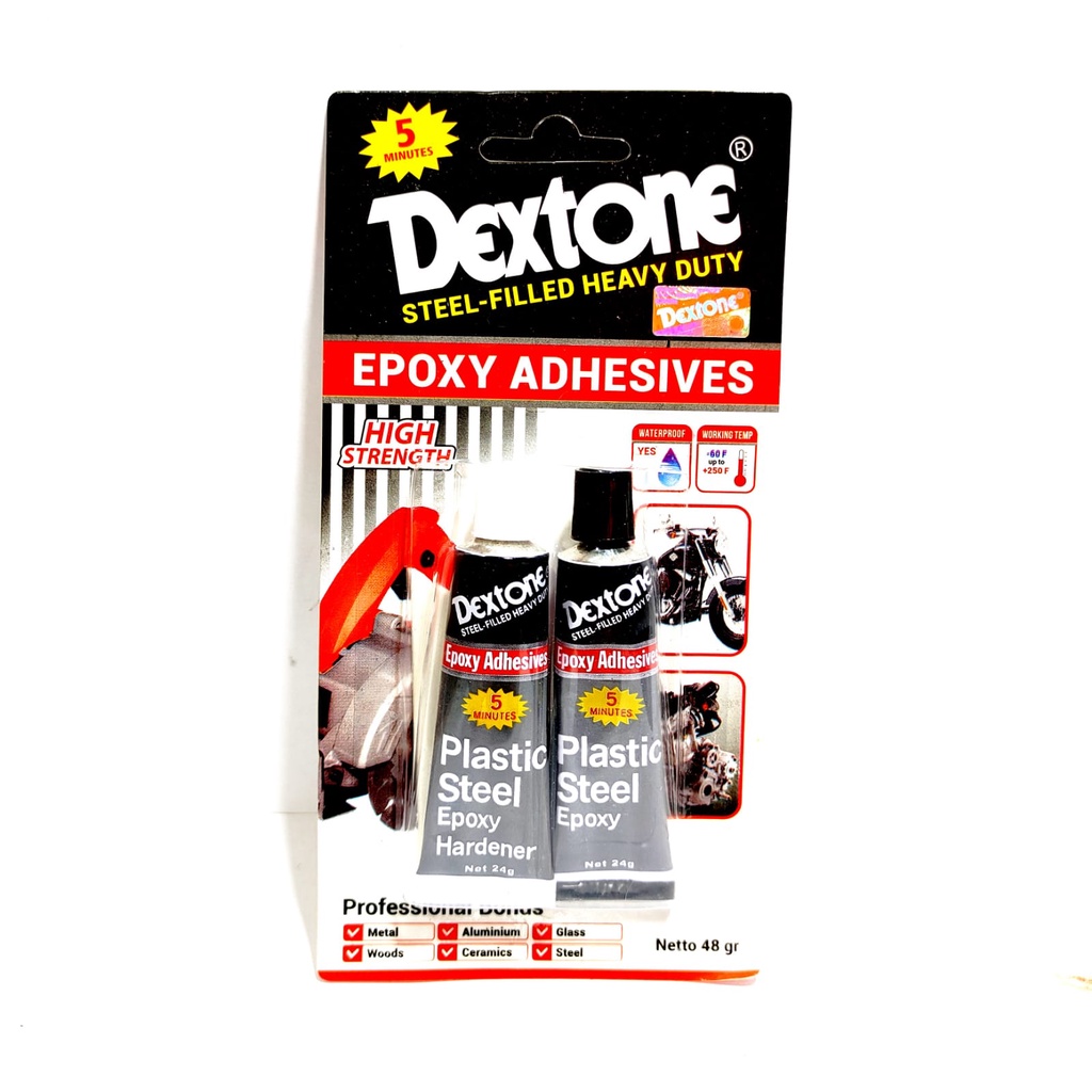 LEM BESI 5 MENIT EPOXY ADHESIVE DEXTONE 48 GRAM ORIGINAL JAMIN KUAT