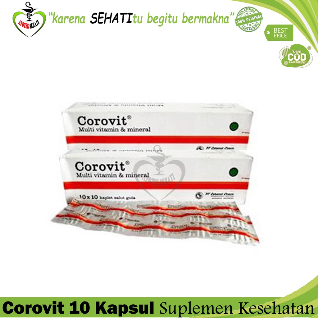 COROVIT TABLET ISI 10 TABLET/ MULTIVITAMIN/ DAYA TAHAN TUBUH/ MENCEGAH ANEMIA