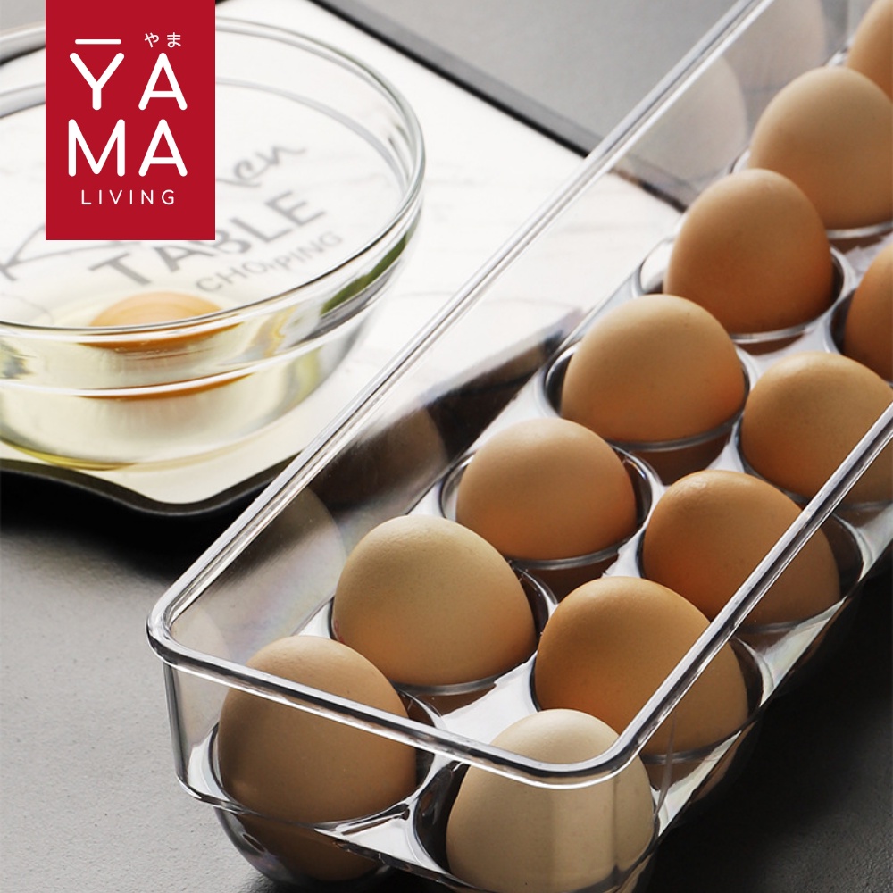 YAMA MARU Egg Storage Kotak Penyimpanan Telur Container Kulkas Akrilik Egg Shelf Organiser Box Telur Acryllic Isi 14 21