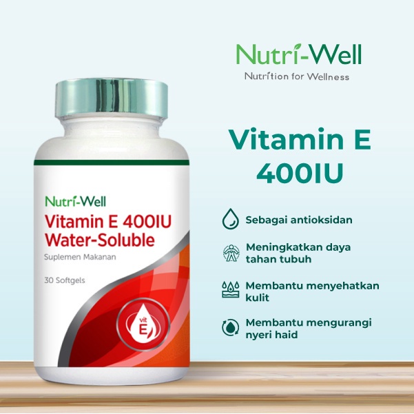 ORIGINAL Nutriwell Vitamin E 400 IU Water-Soluble BPOM / Nutri-Well Daya Tahan Tubuh / LEDI MART